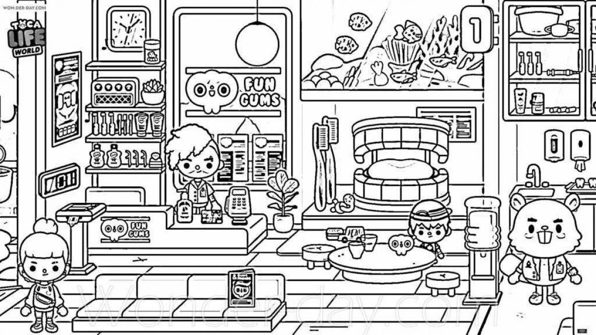 Tokoboko furniture coloring page live