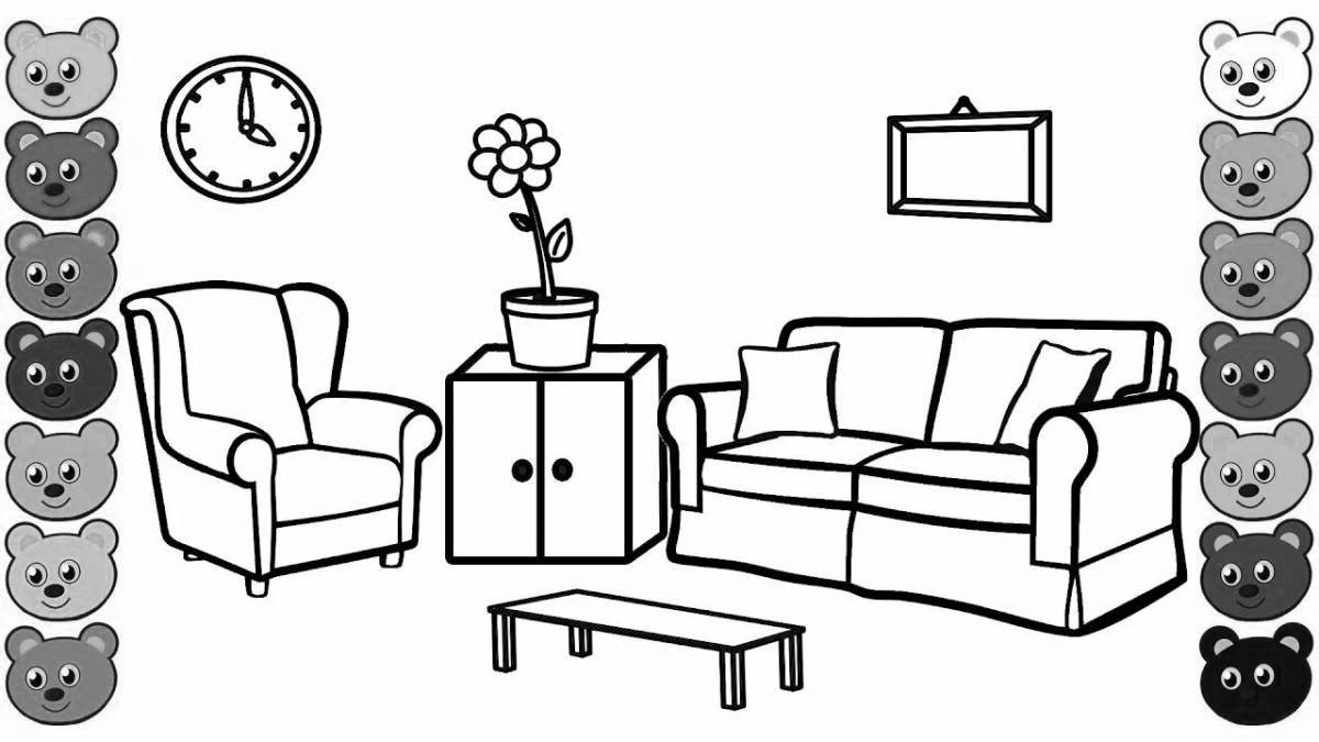 Tokoboco cozy furniture coloring page