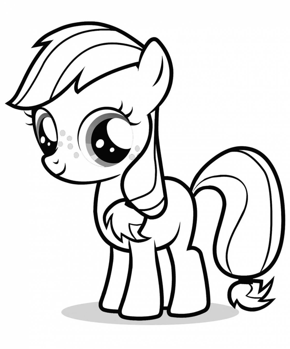 Coloring page sweet baby pony