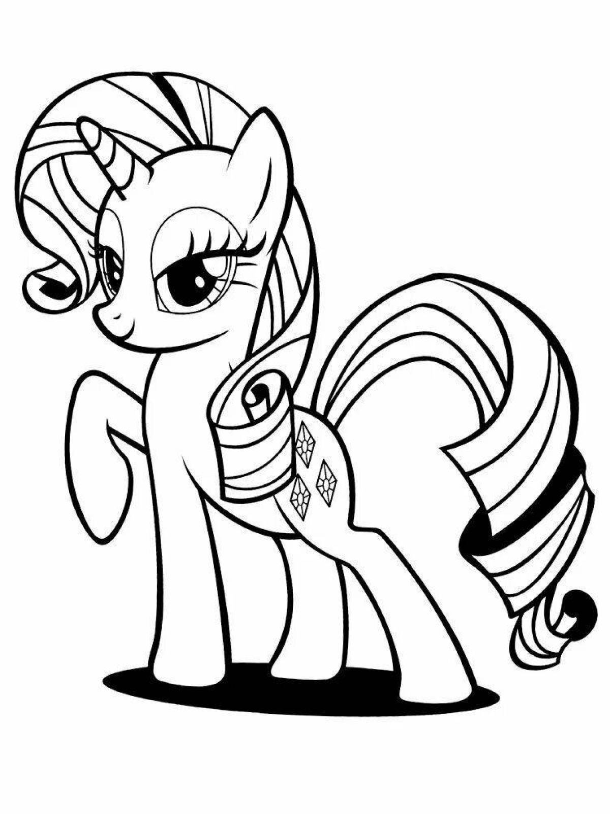 Coloring page funny baby pony
