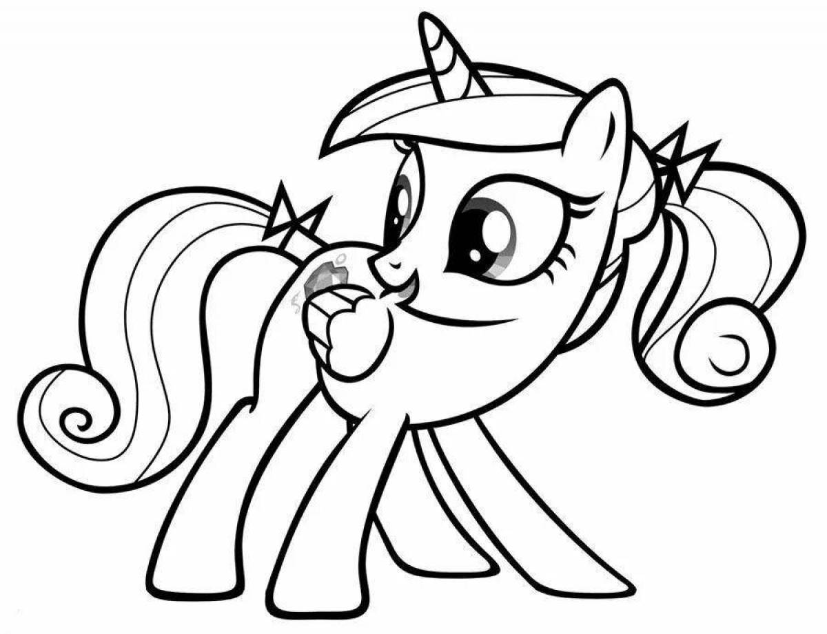 Charming baby pony coloring book