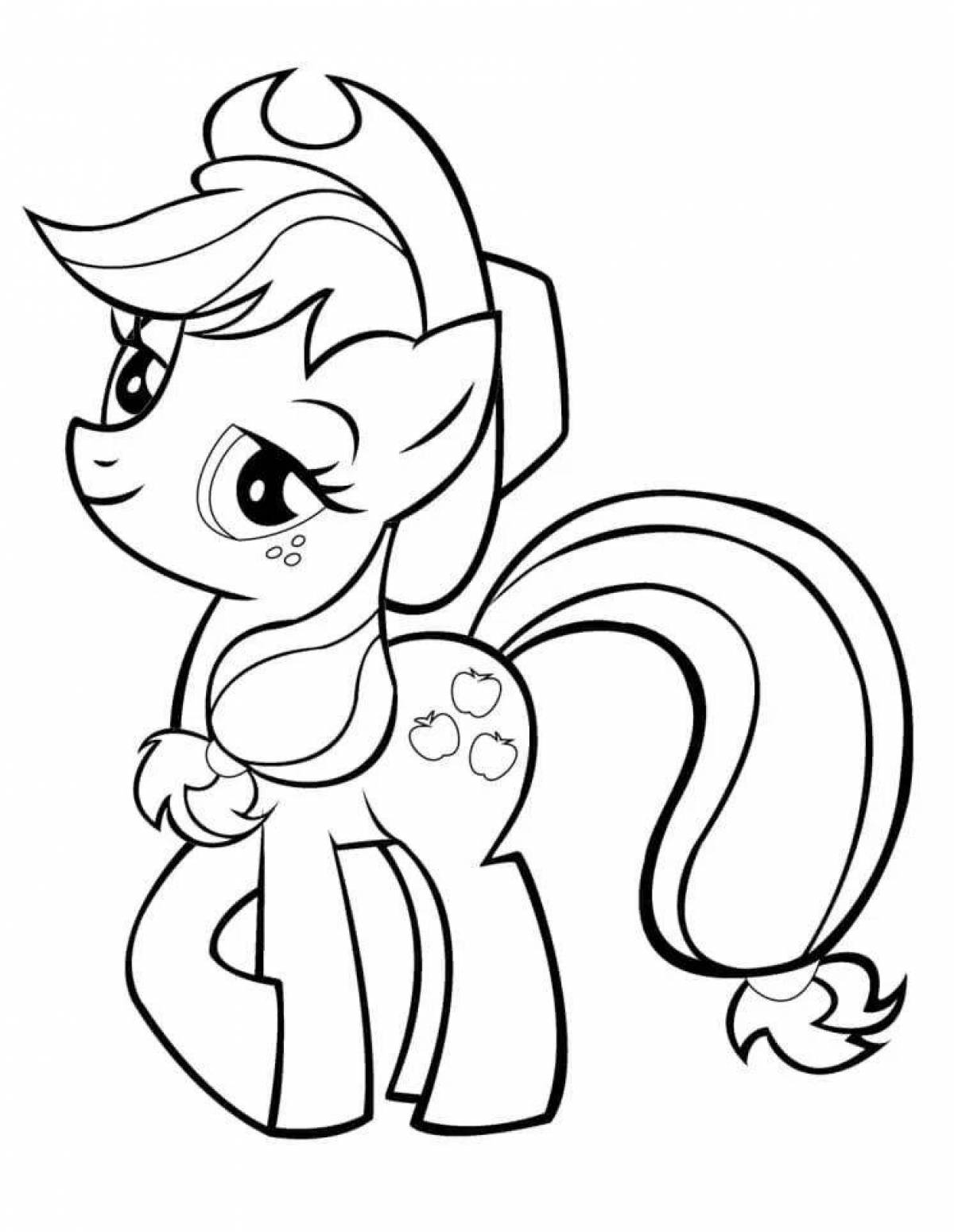 Rampant baby pony coloring page
