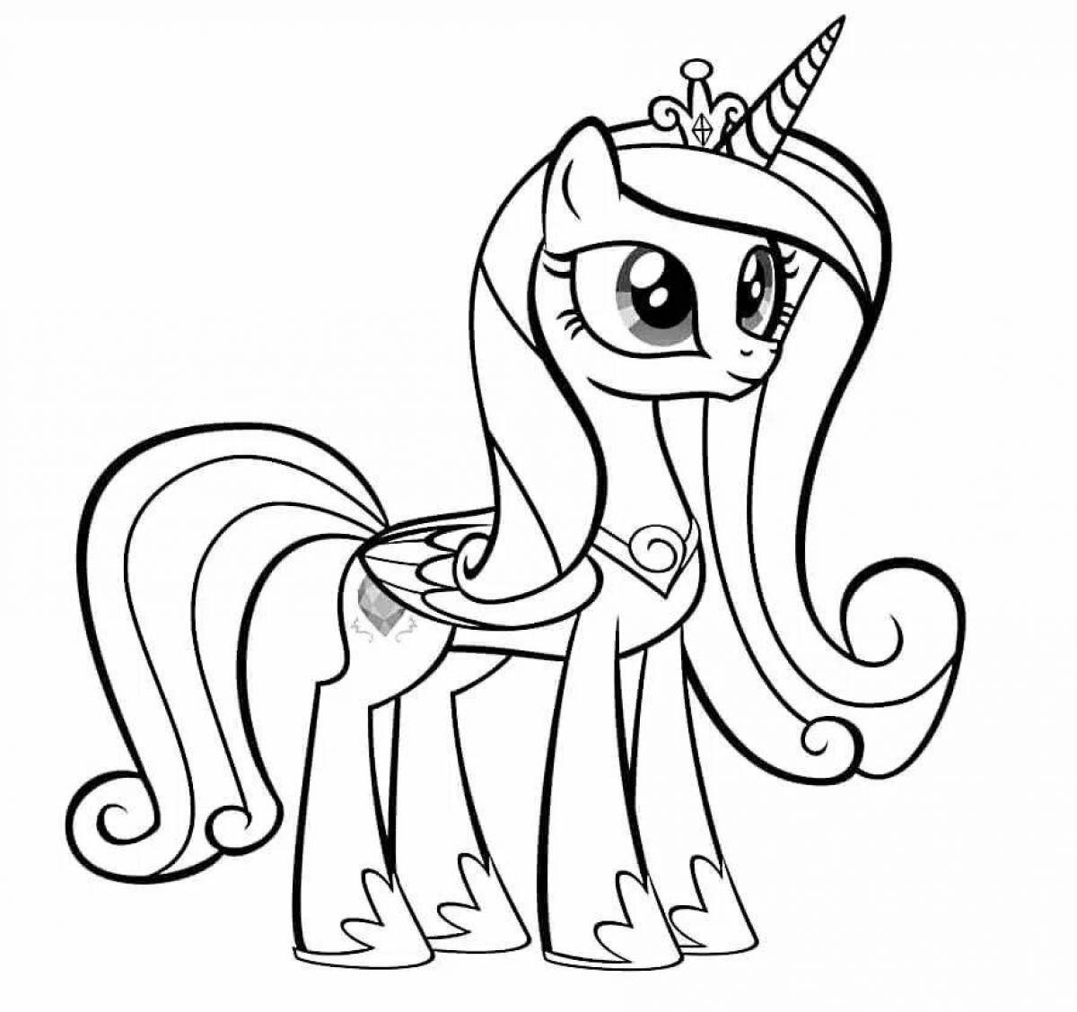 Coloring page brave baby pony