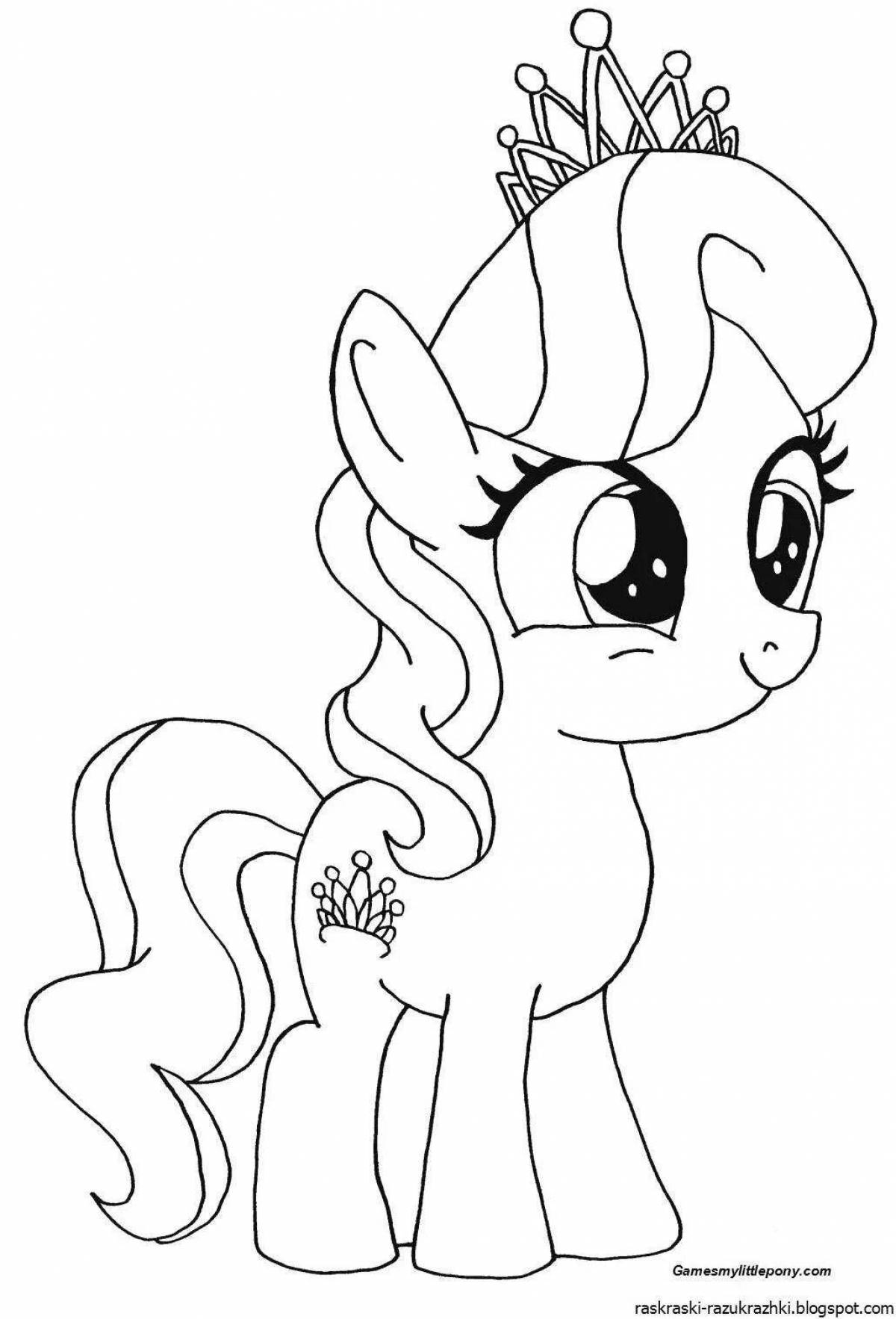 Majestic baby pony coloring page