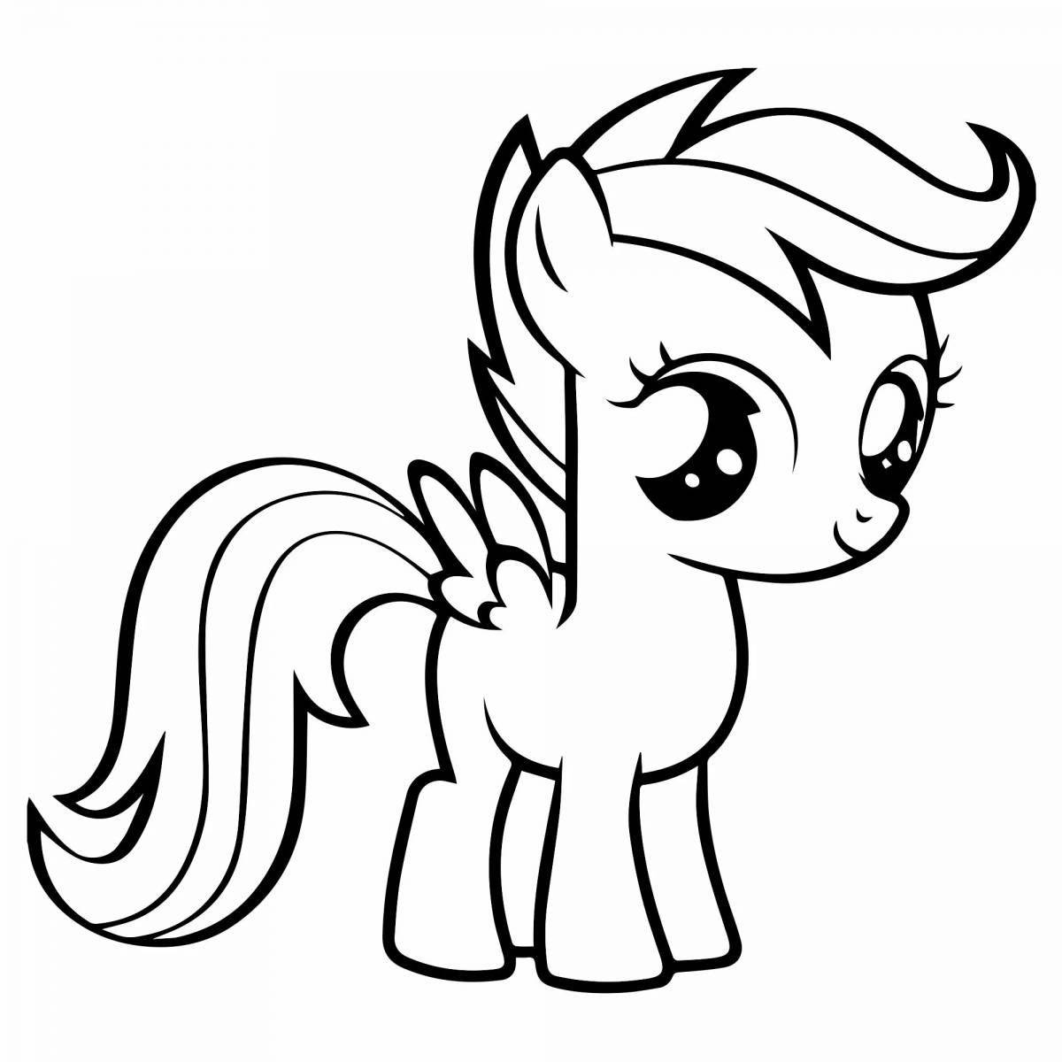 Coloring page elegant baby pony
