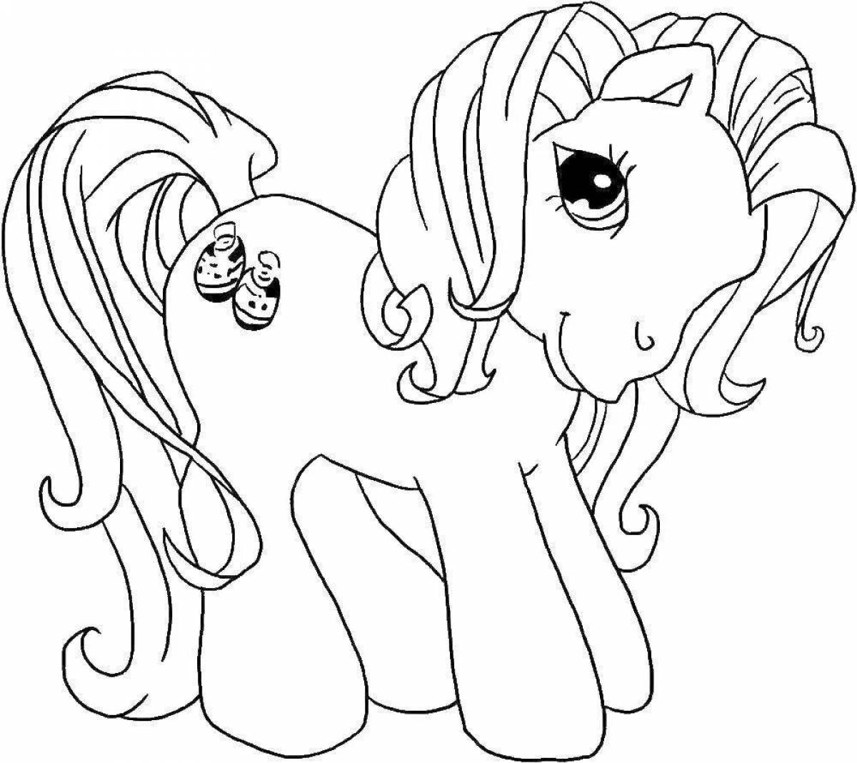 Blissful baby pony coloring page