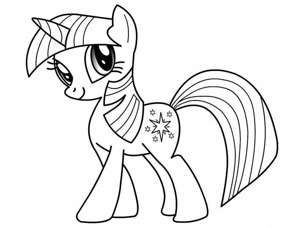 Serene baby pony coloring page