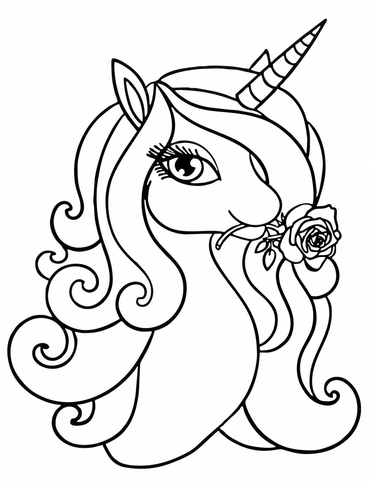 Adorable unicorn coloring pages