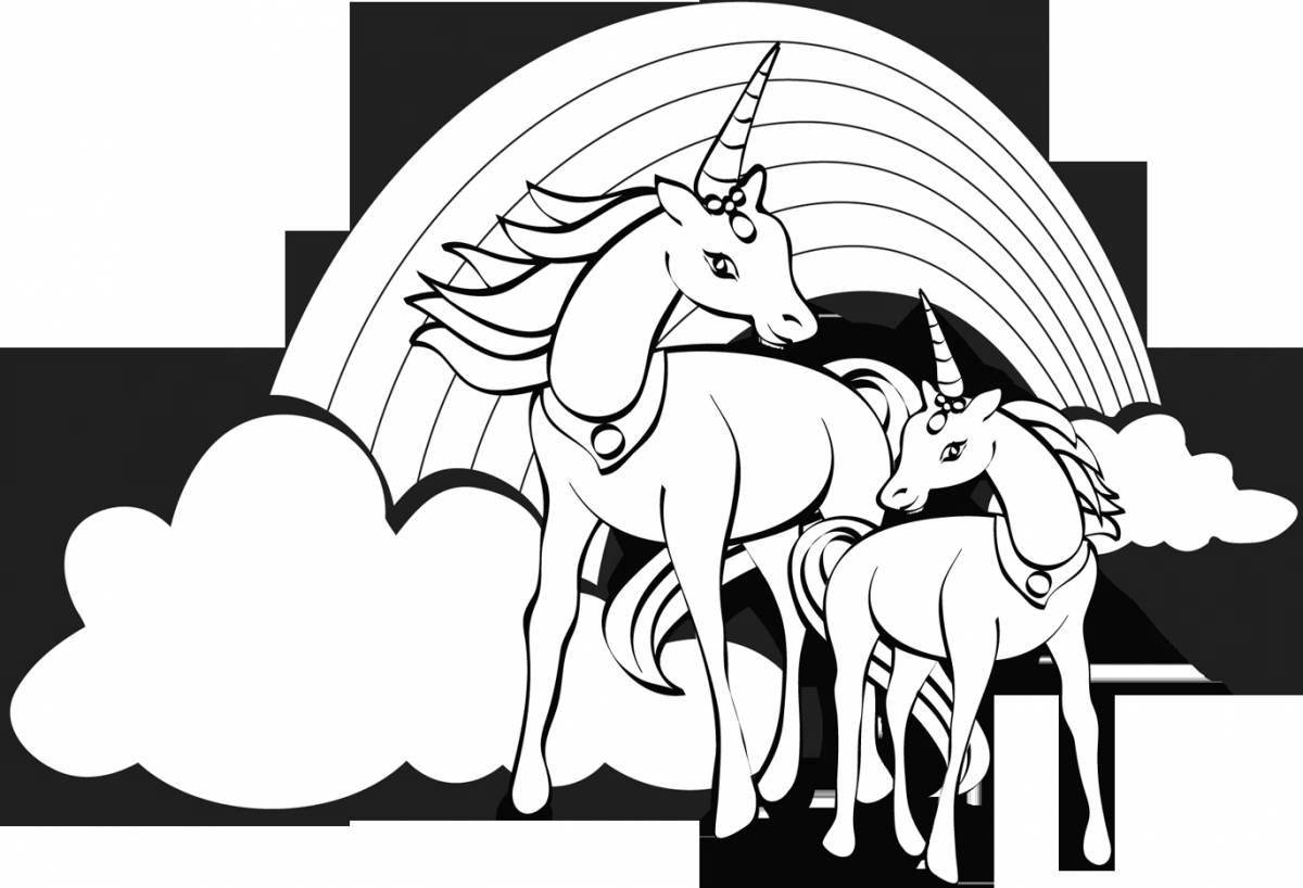 Coloring pages of unicorns
