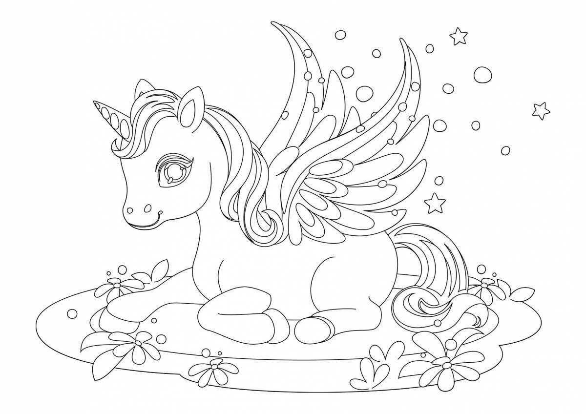 Glitter unicorn coloring pages