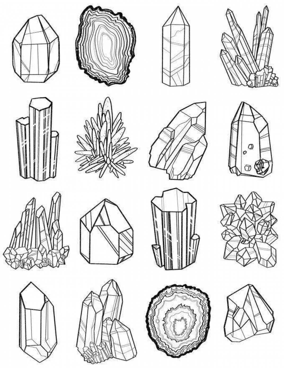 Bright minerals coloring page