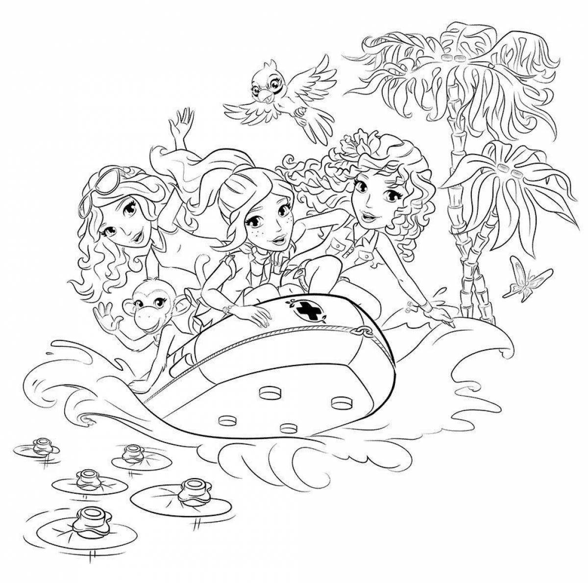 Lego friends wonderful coloring pages