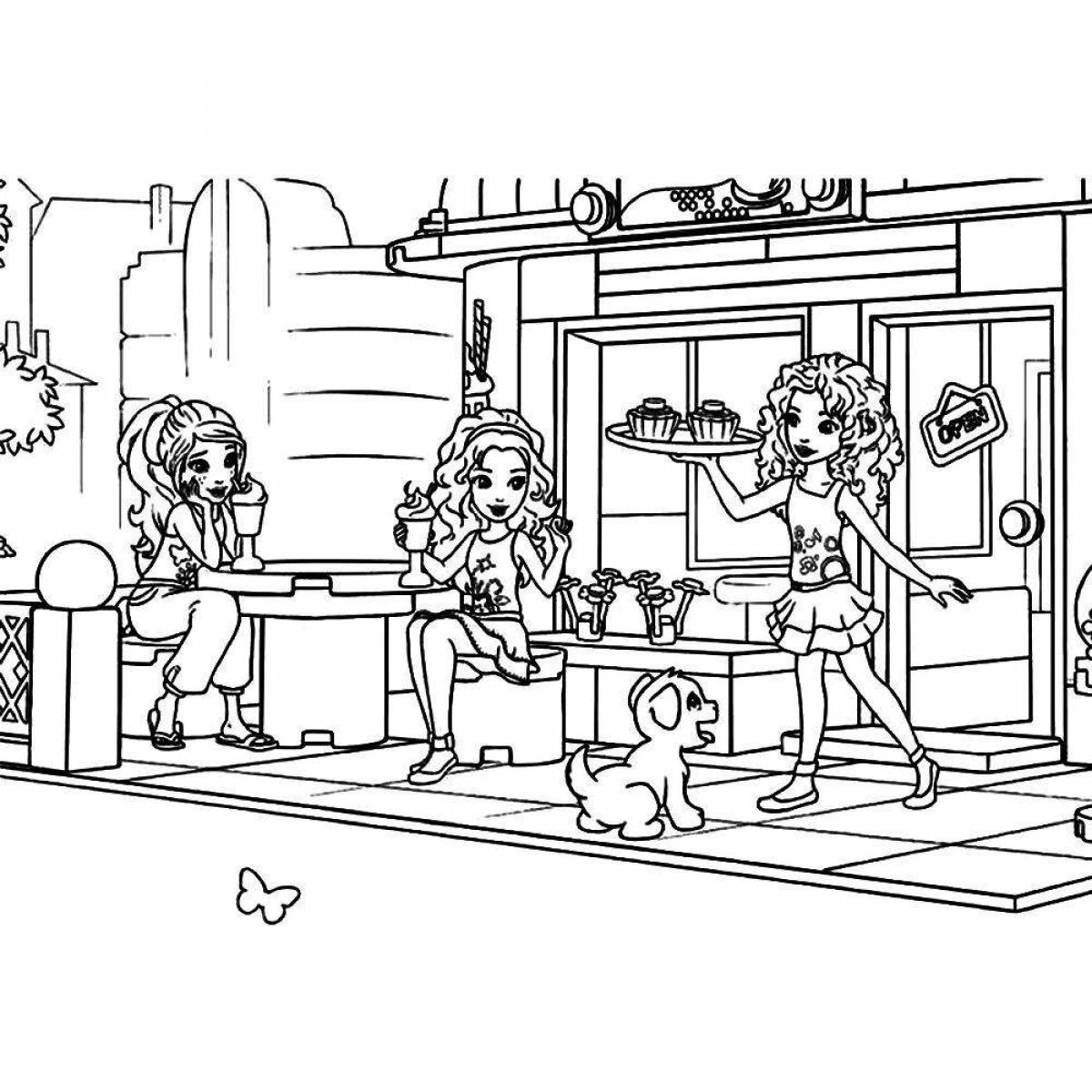 Delightful lego friends coloring pages