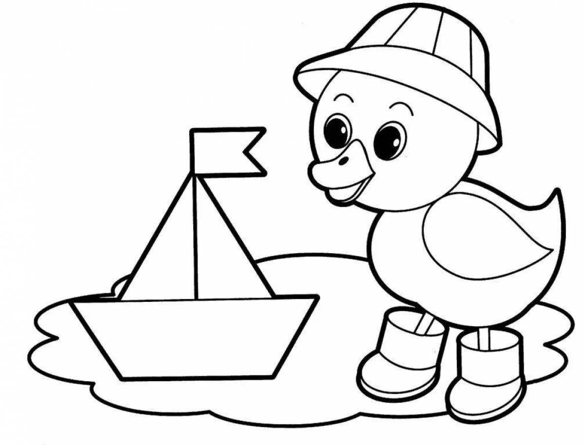 Children's big coloring book with color theme