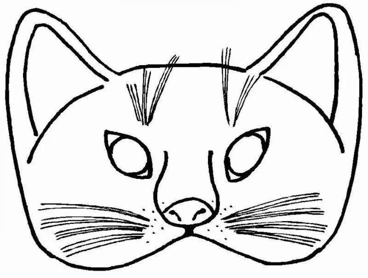 Fluffy cat head coloring page