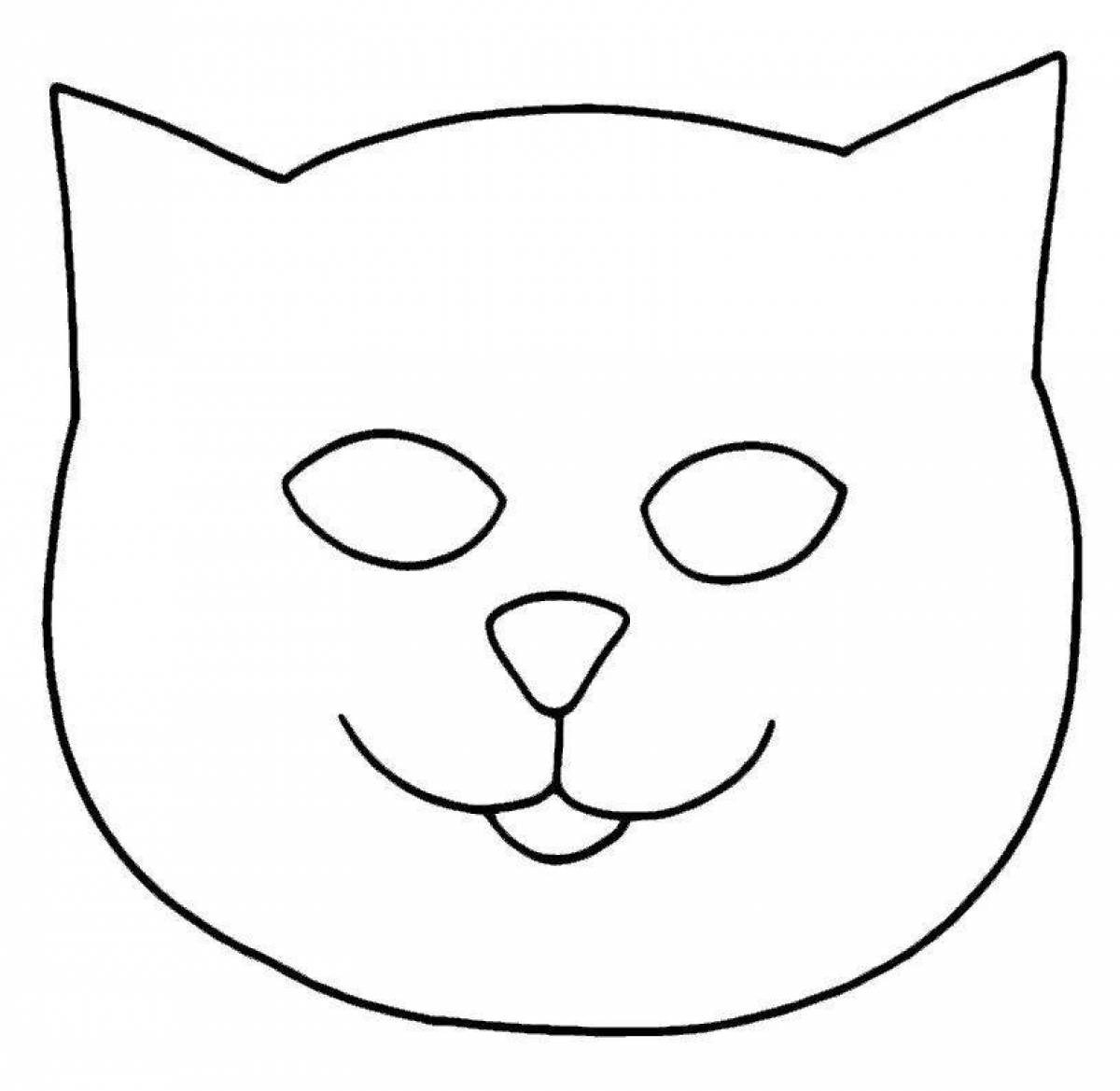 Раскраска веселая кошачья голова