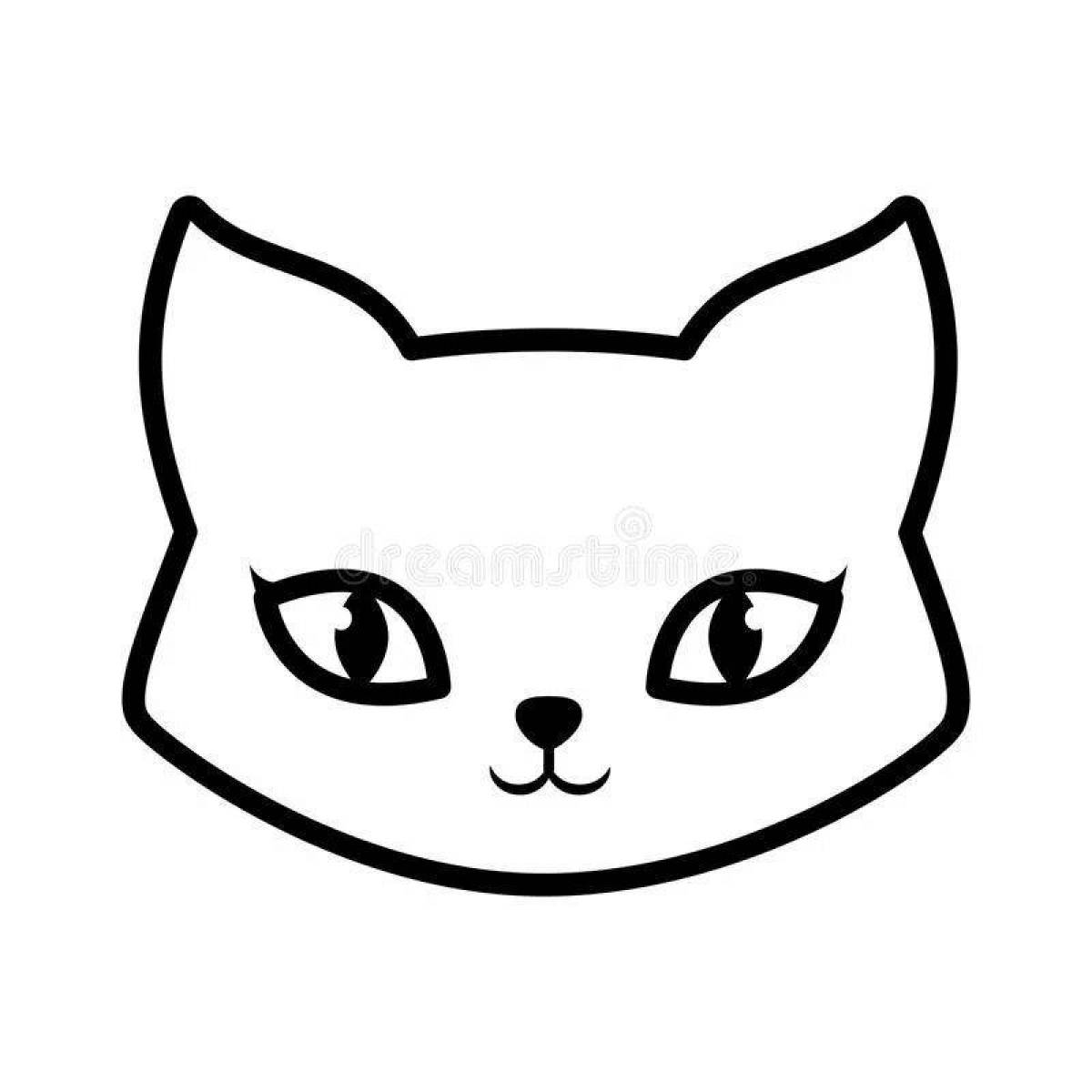 Intricate cat head coloring page