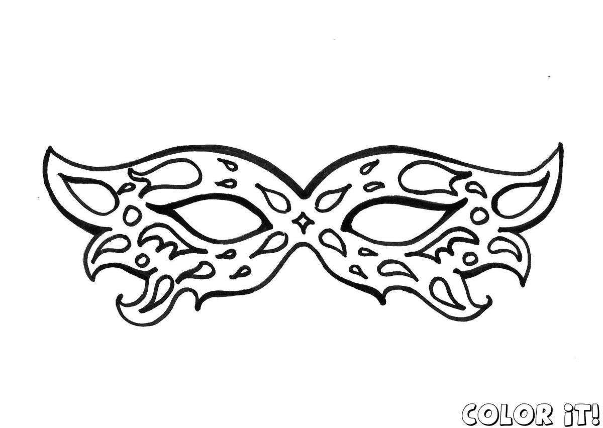 Colourful masquerade mask coloring page