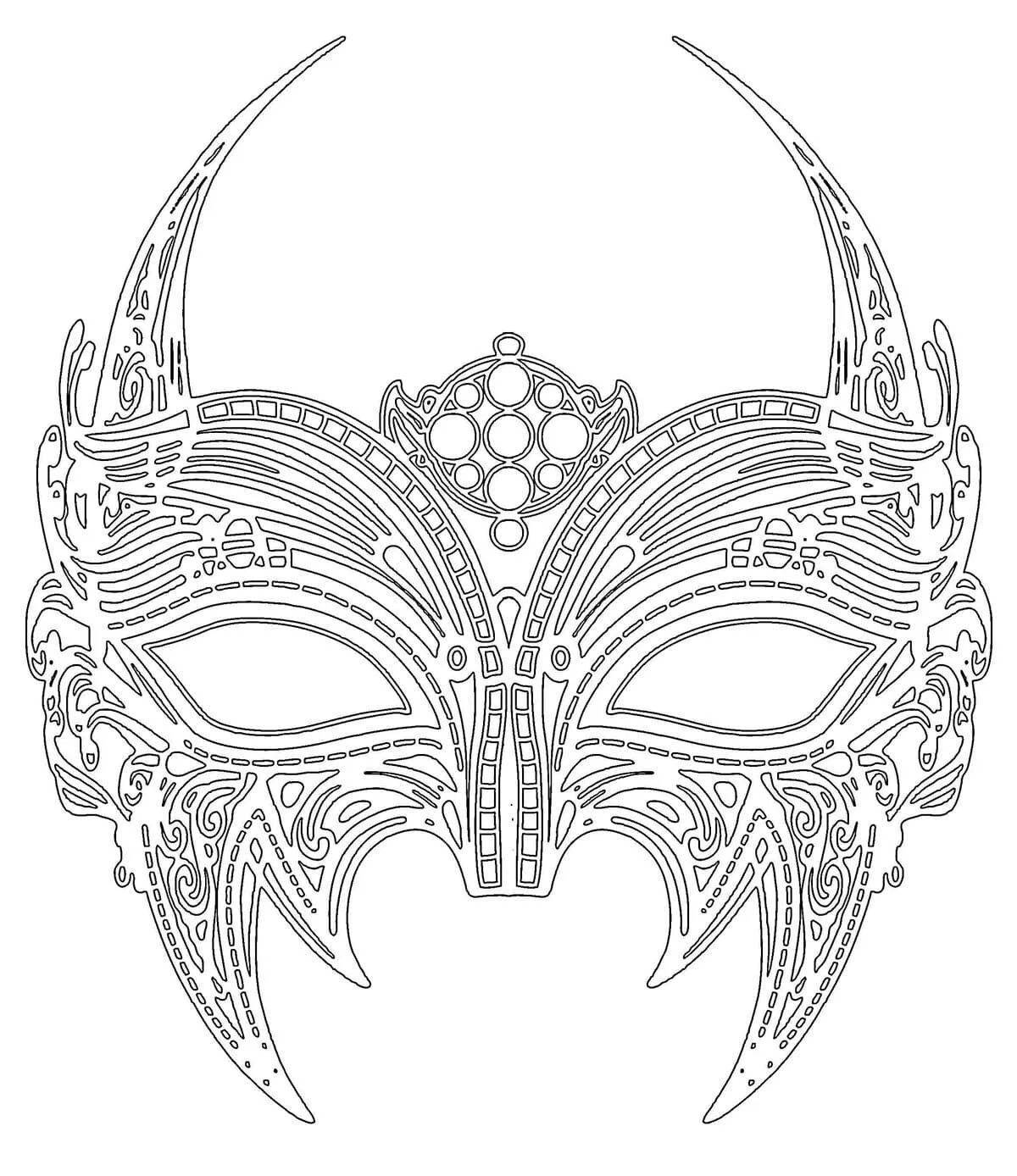 Coloring page charming masquerade mask
