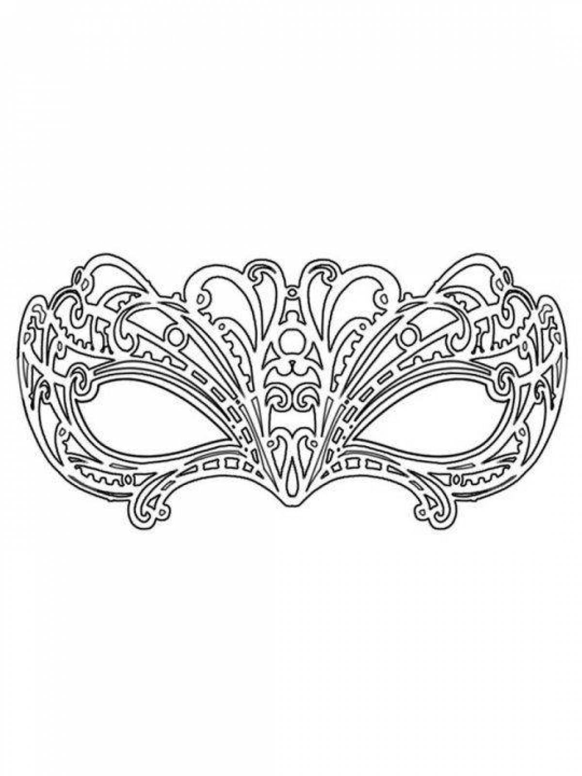Majestic masquerade mask coloring page