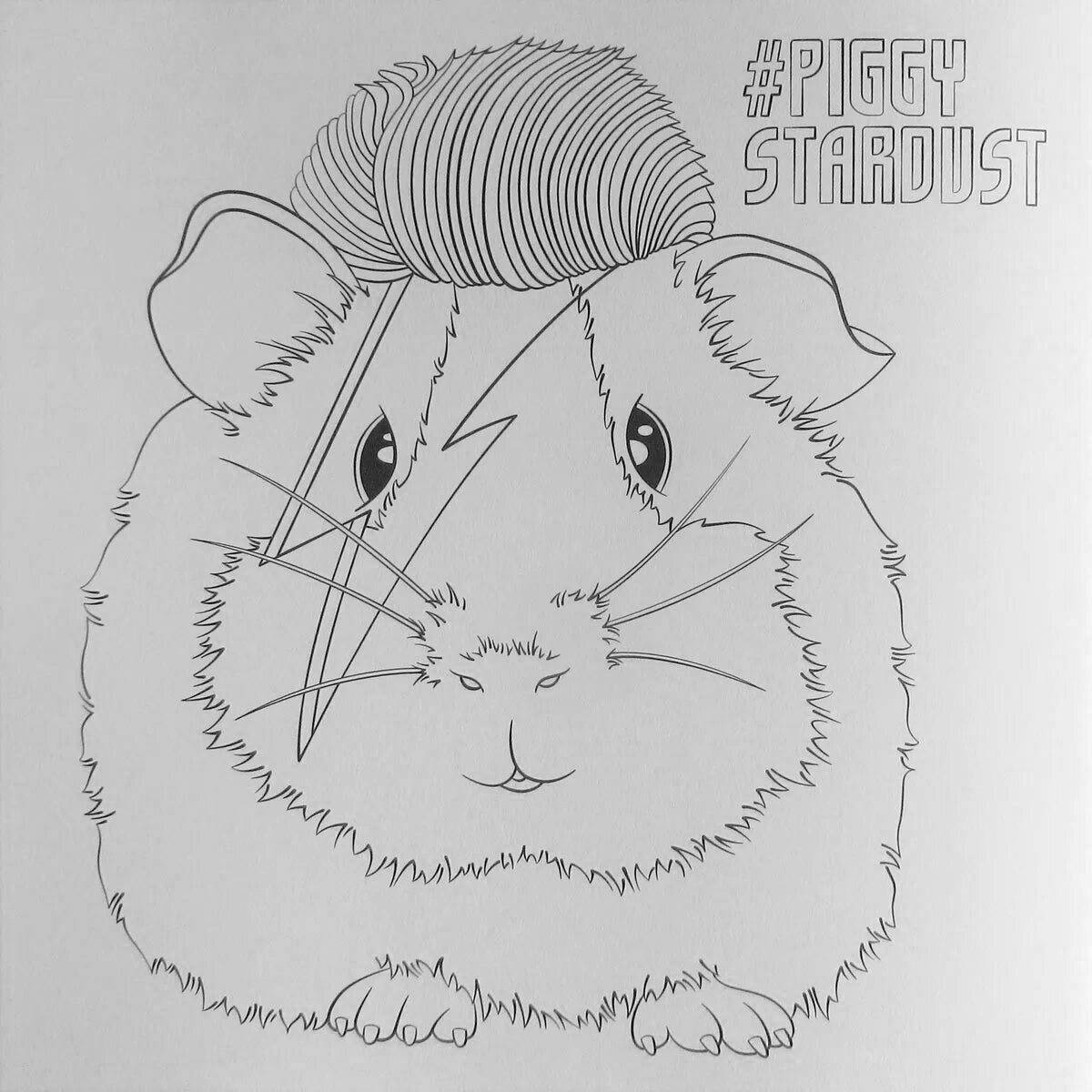 Glowing guinea pig coloring book for kids