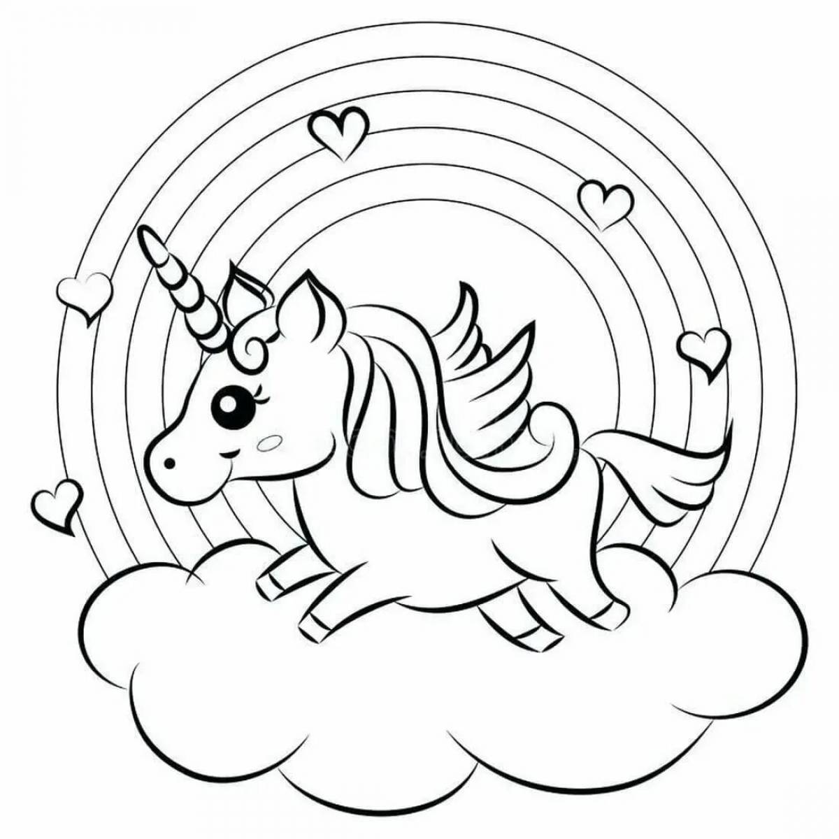 Playtime coloring page unicorn for kids