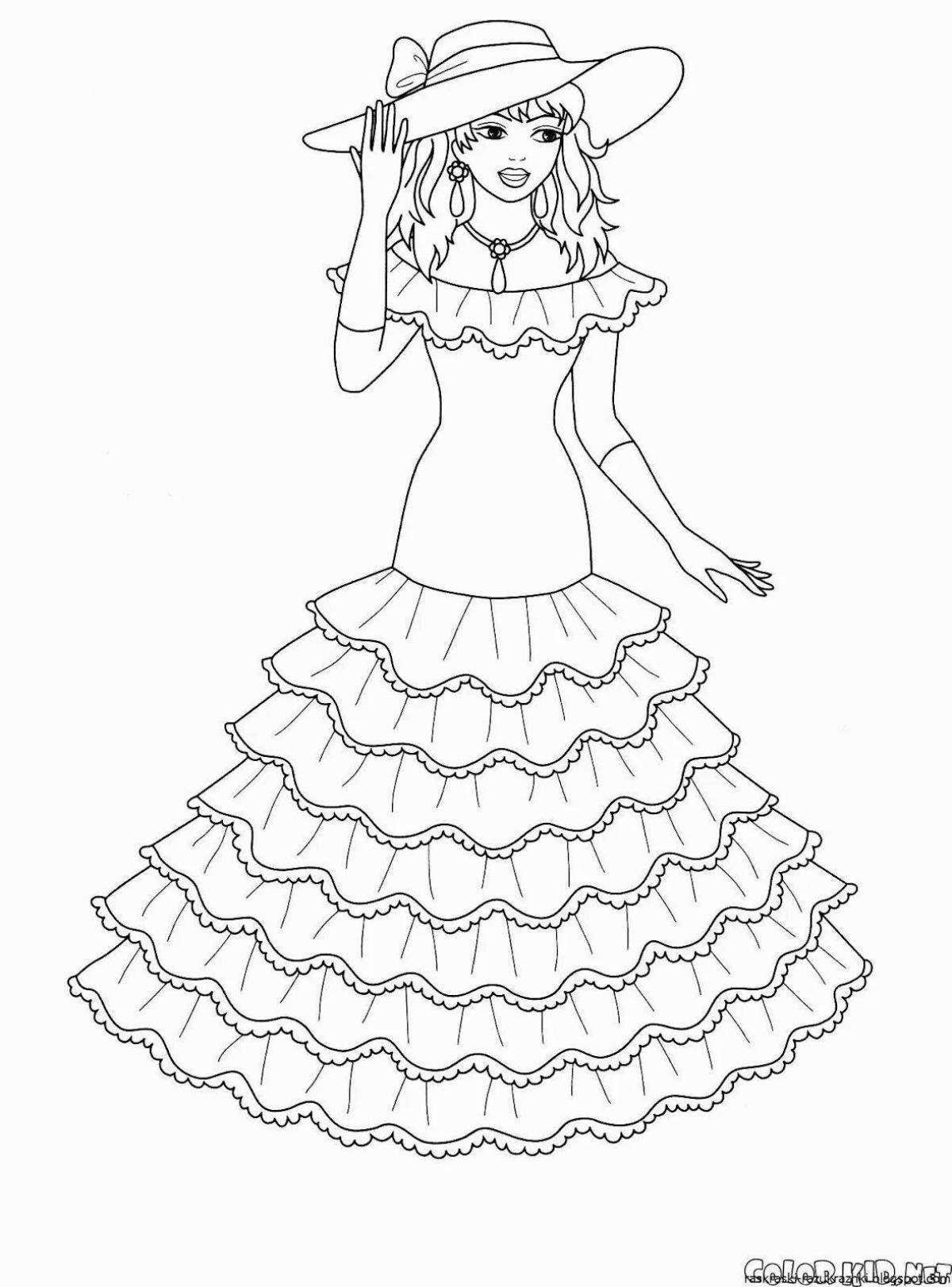 Fun coloring dress for dolls