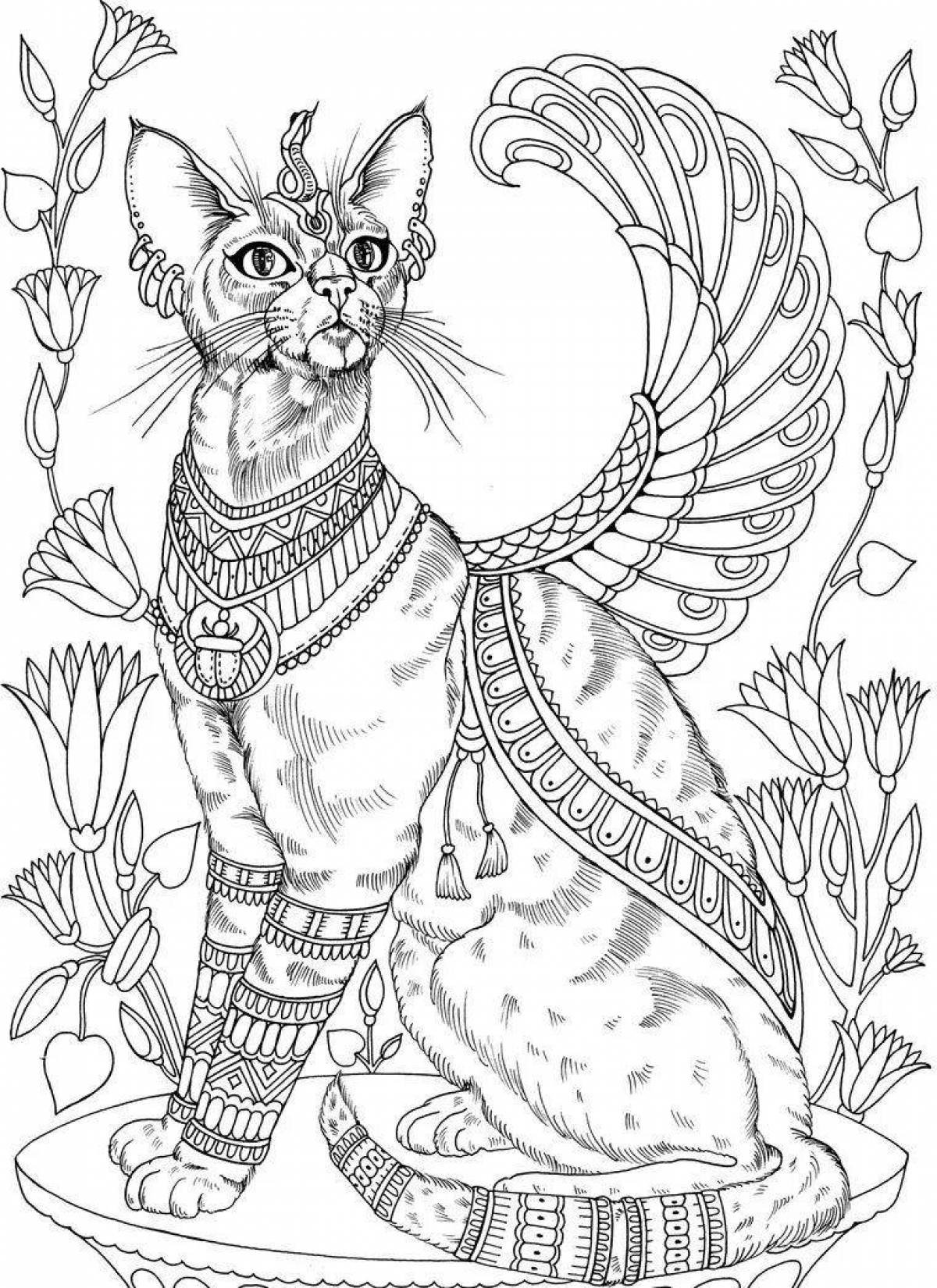 Coloring page dazzling cat