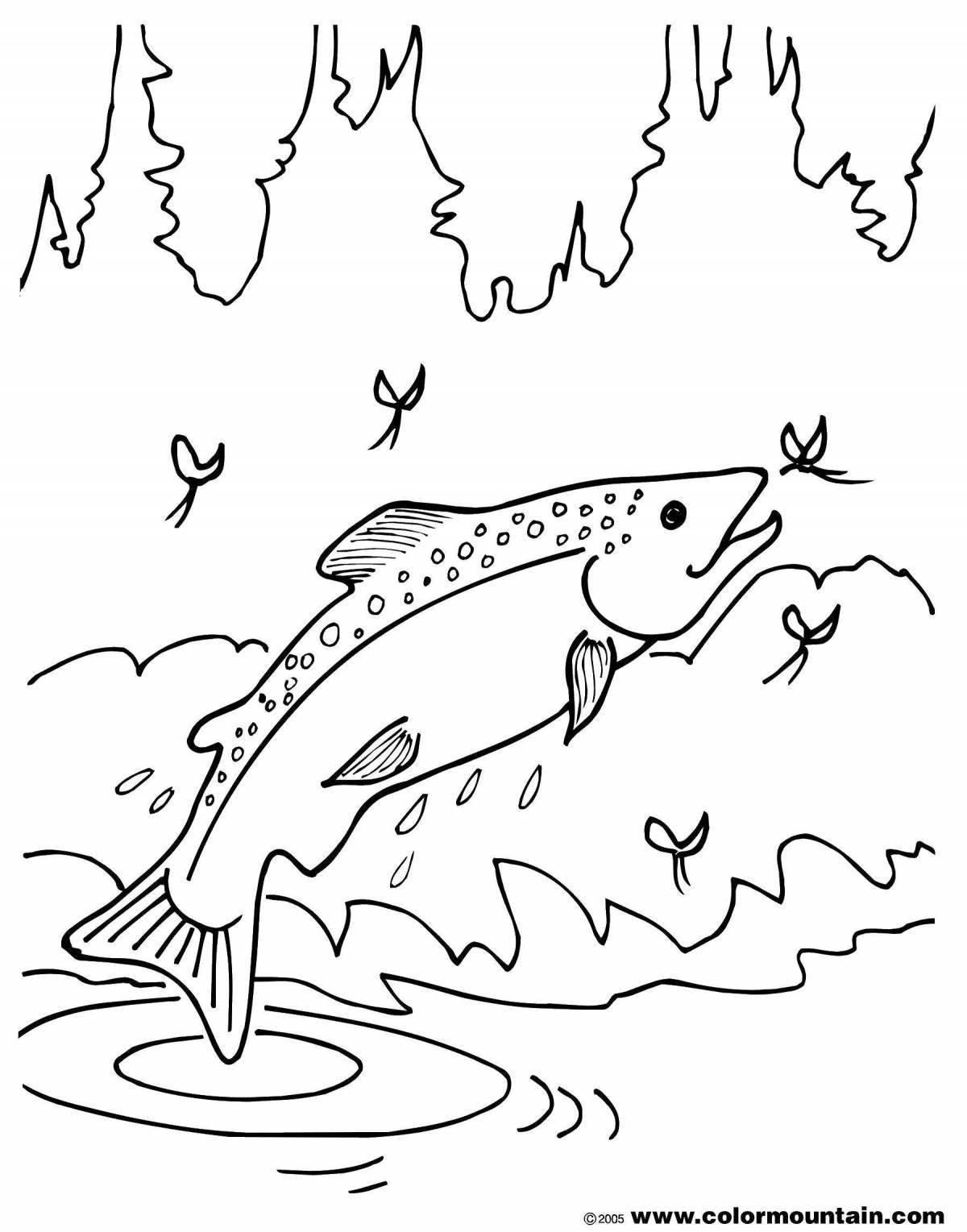 Coloring page magnificent river fish