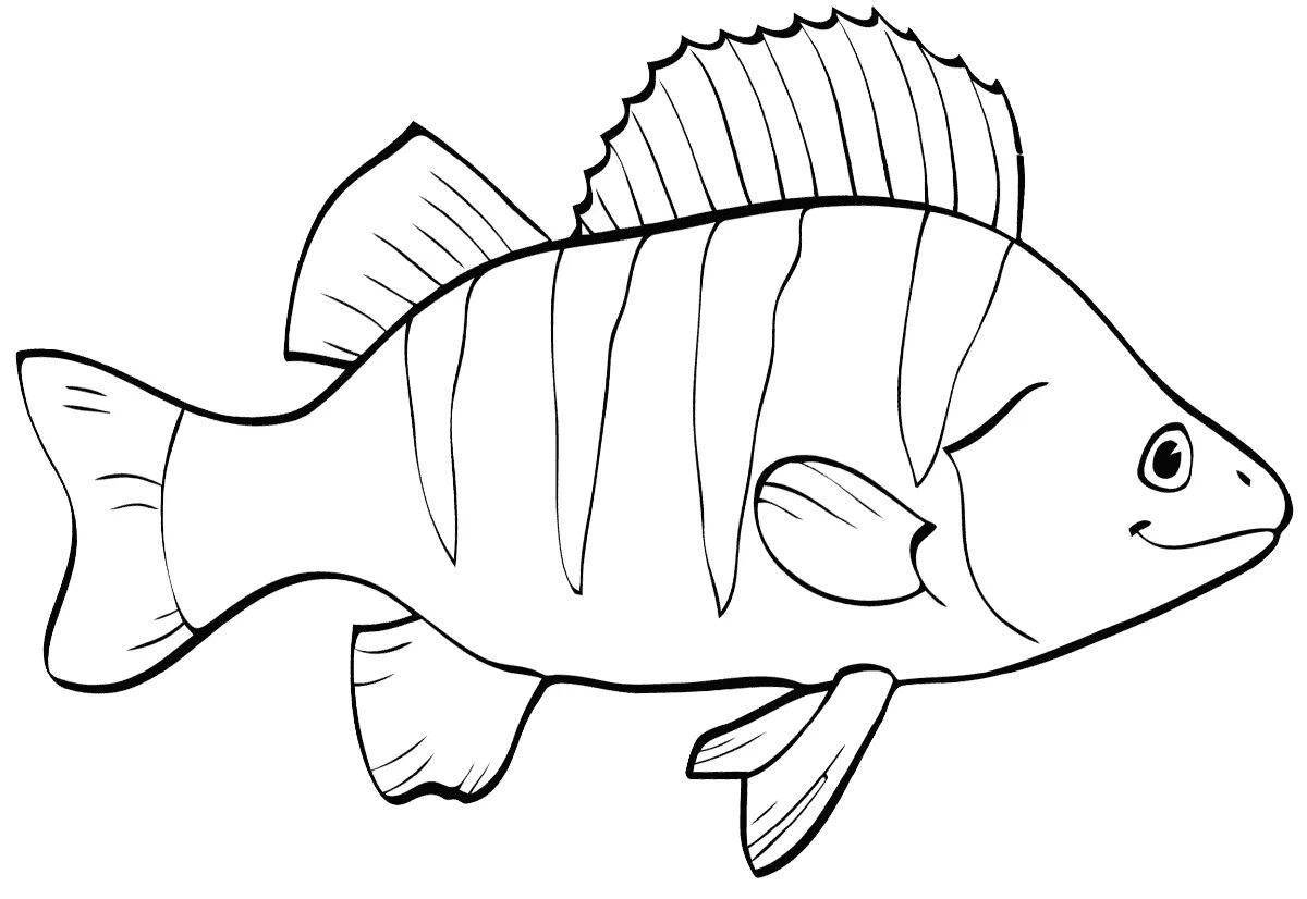 Adorable river fish coloring page