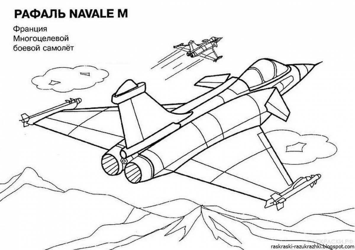Colorful airplane coloring page for 5-6 year olds