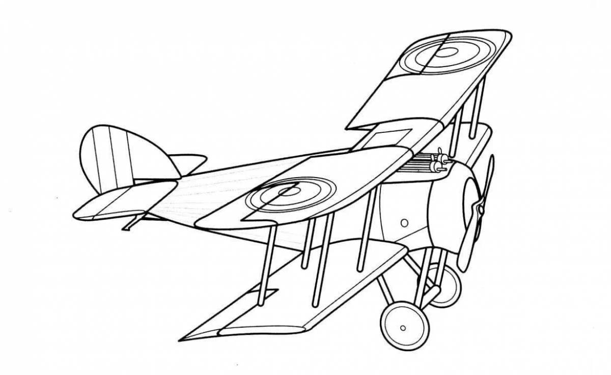 Fantastic plane coloring book for children 5-6 years old