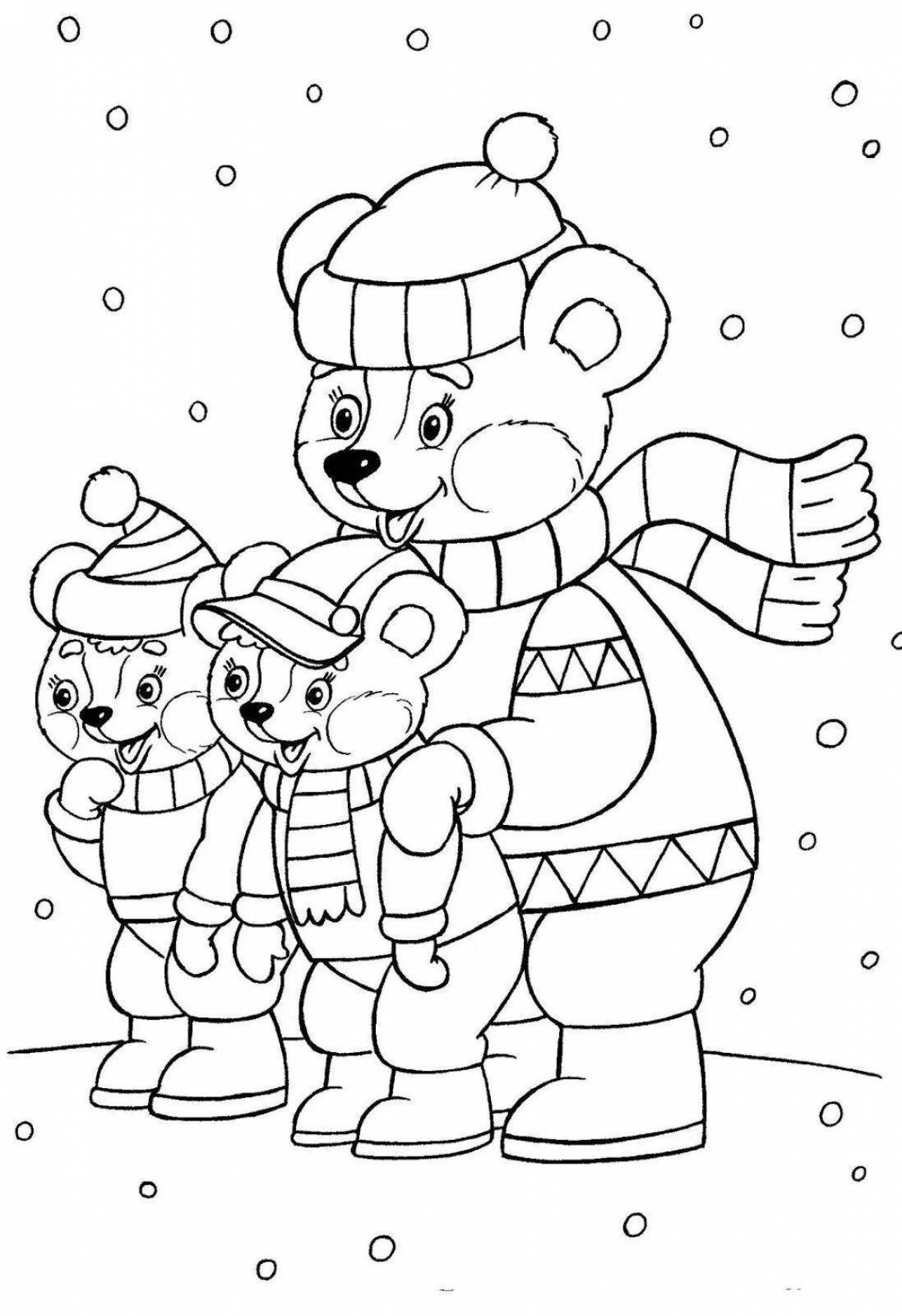 Magic winter Christmas coloring book