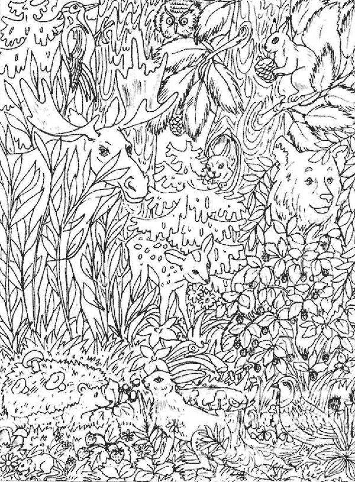 Serene coloring hidden worlds