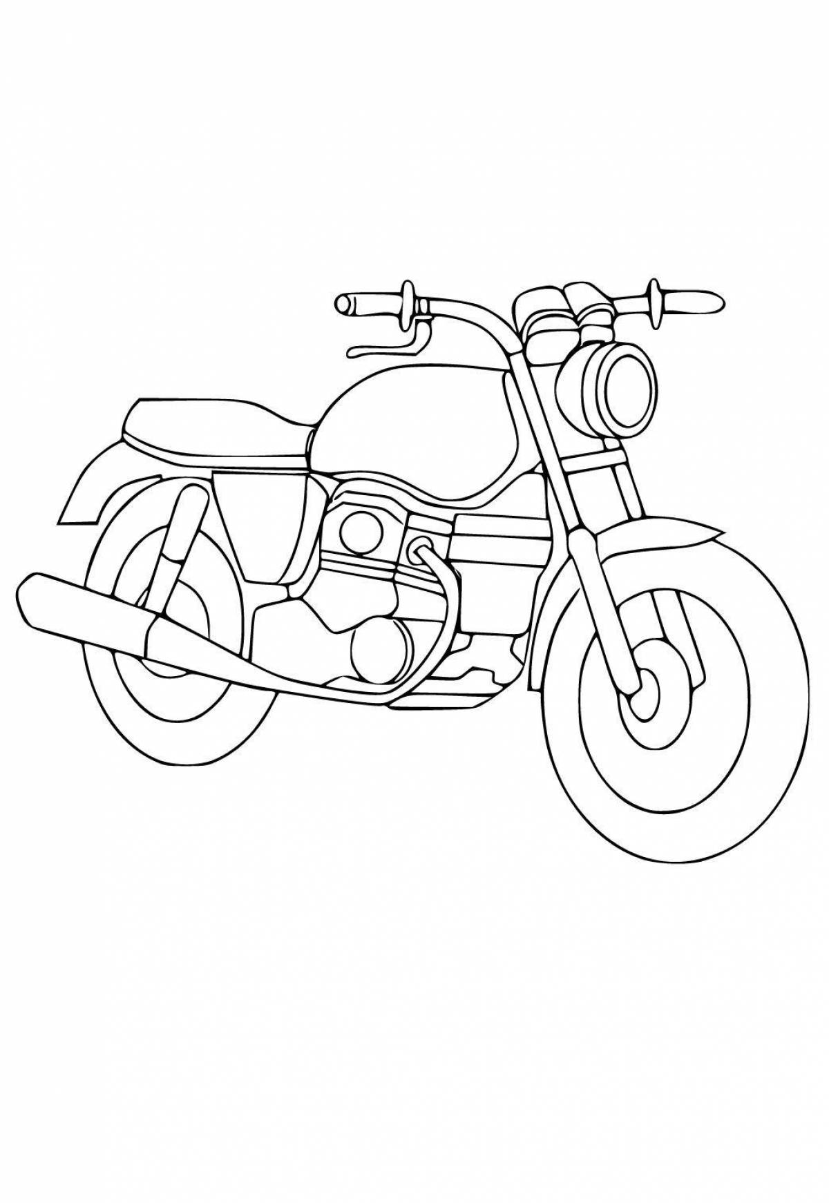 Fabulous coloring of motorcycles for children 3-4 years old