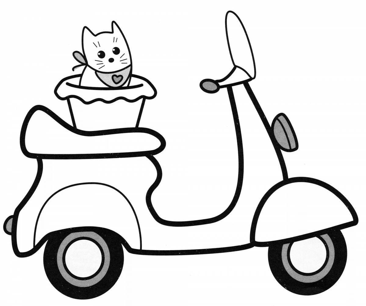Amazing motorcycle coloring page for 3-4 year olds