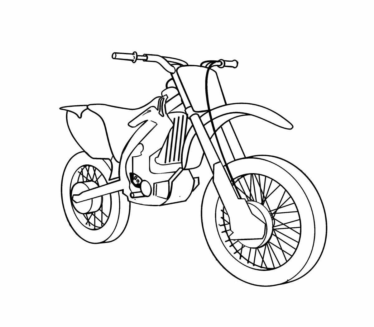 Adorable motorcycle coloring book for 3-4 year olds