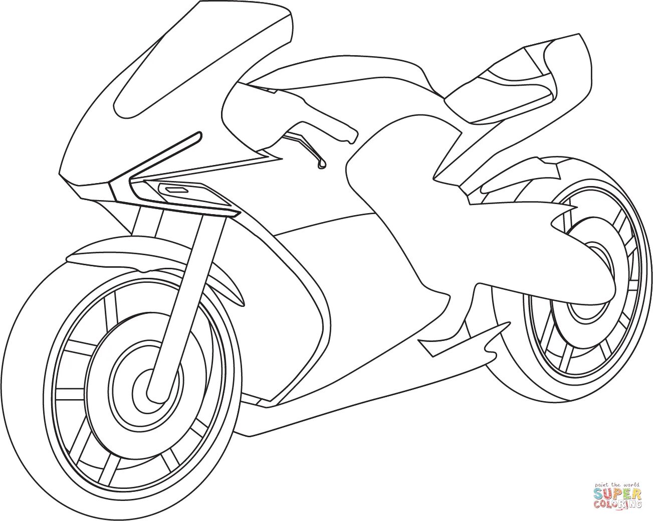 Exciting motorcycle coloring book for 3-4 year olds
