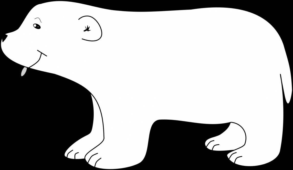 Cute polar bear coloring book for 3-4 year olds