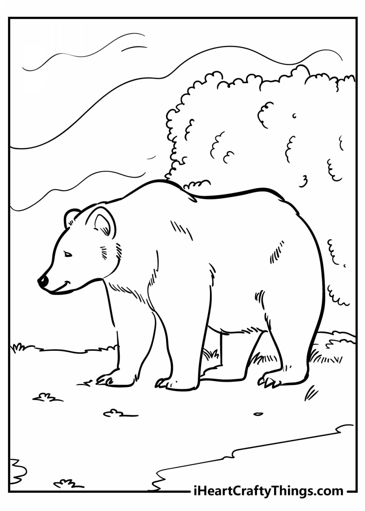 Раскраска «белый медведь» для детей 3-4 лет