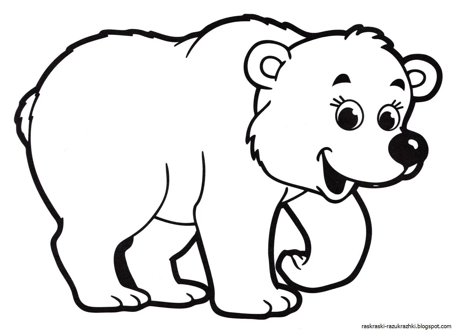Вдохновляющая раскраска «белый медведь» для детей 3-4 лет