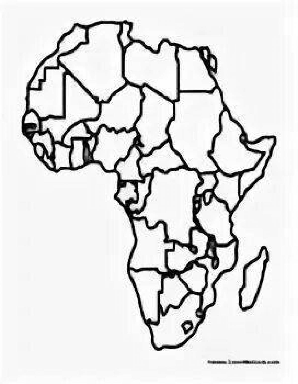 Карта Африки черно белая