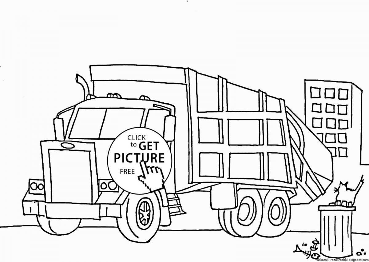 Adorable garbage truck coloring page for little ones