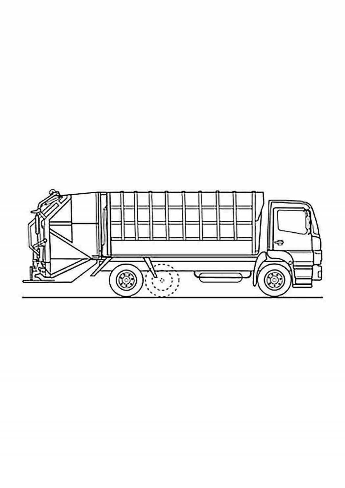 Glorious garbage truck coloring page for kids