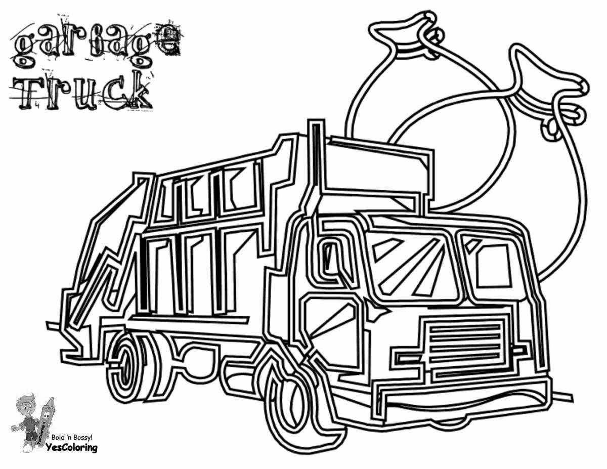 Incredible garbage truck coloring book for kids 4-5 years old