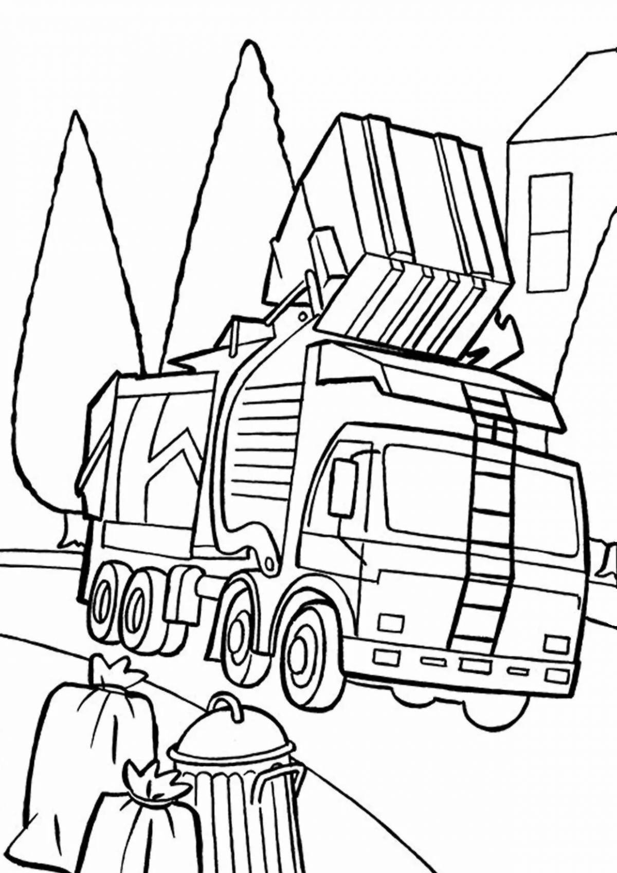 Fantastic garbage truck coloring book for 4-5 year olds