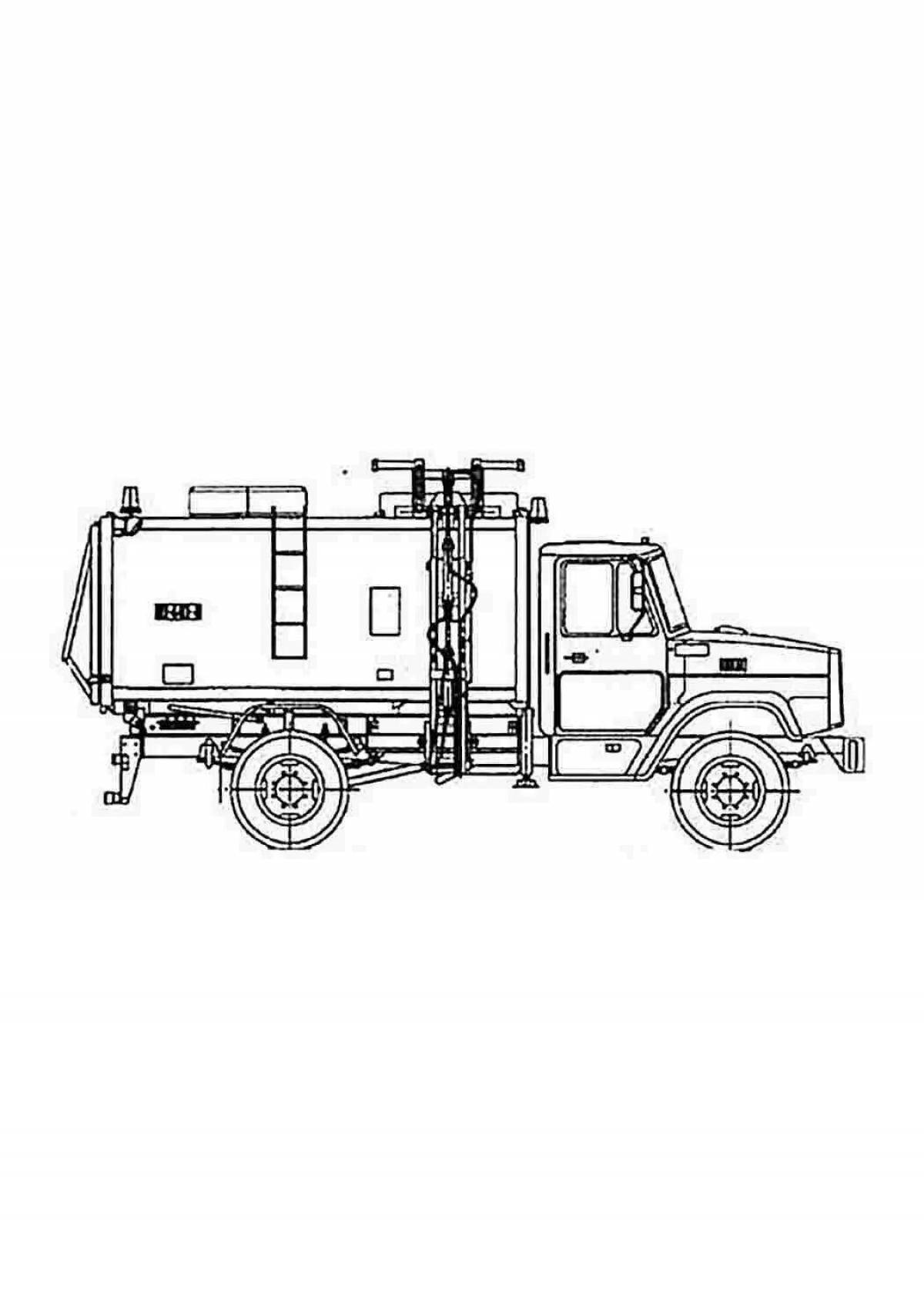 Impressive garbage truck coloring book for 4-5 year olds