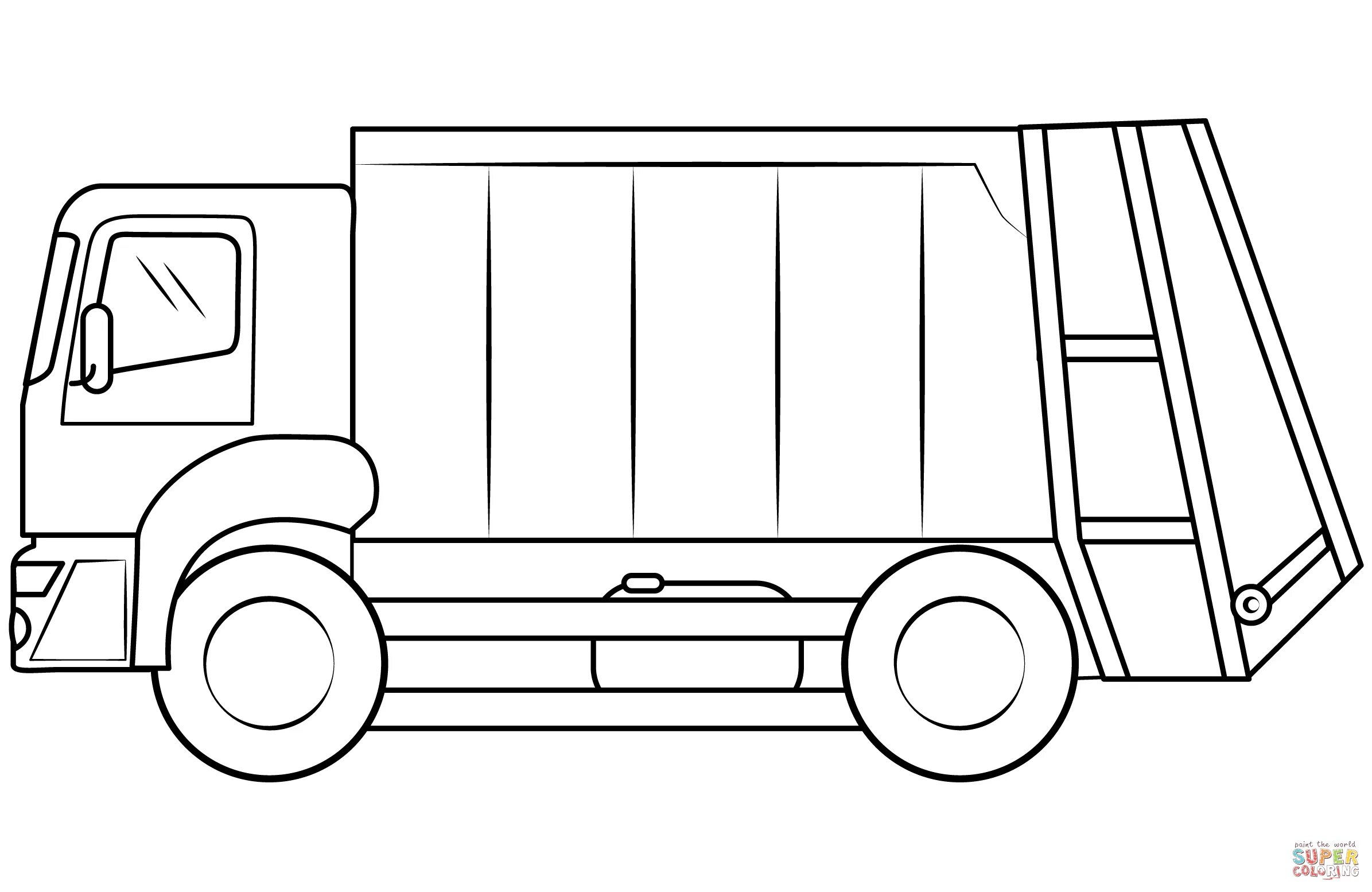Adorable Garbage Truck Coloring Page for Preschoolers