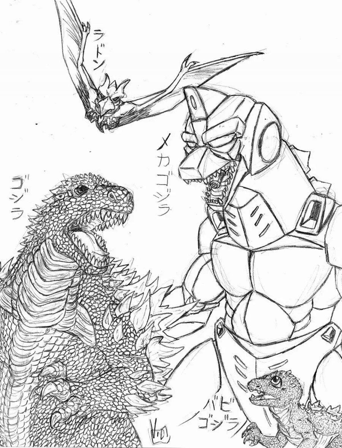 Great mega godzilla coloring book