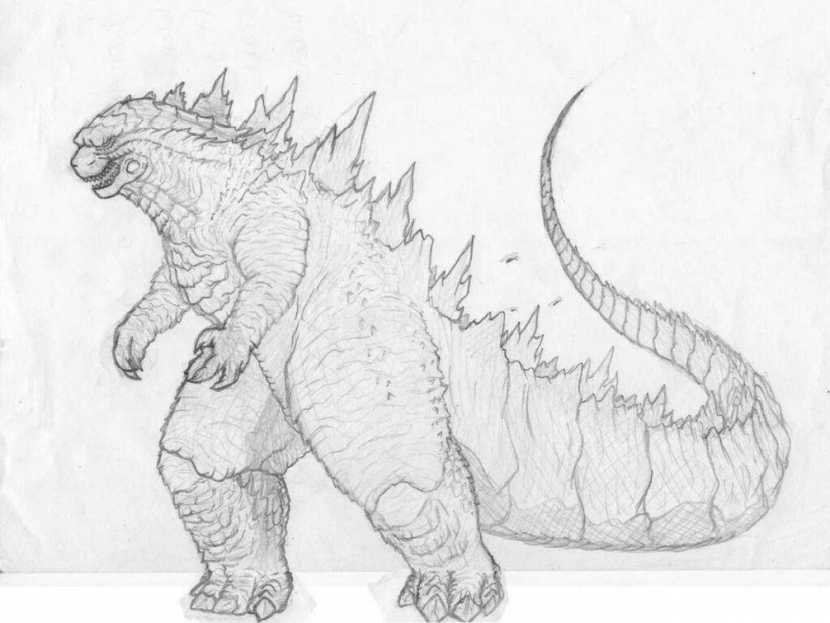 Rampant Mega Godzilla Coloring Page